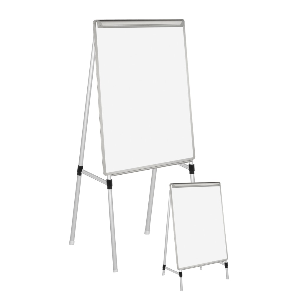MasterVision Easy Clean Quad Pod 4 Leg Non-Magnetic Dry-Erase Whiteboard Easel, 27in x 35in Steel Frame With Silver Finish MPN:EA2300335MV