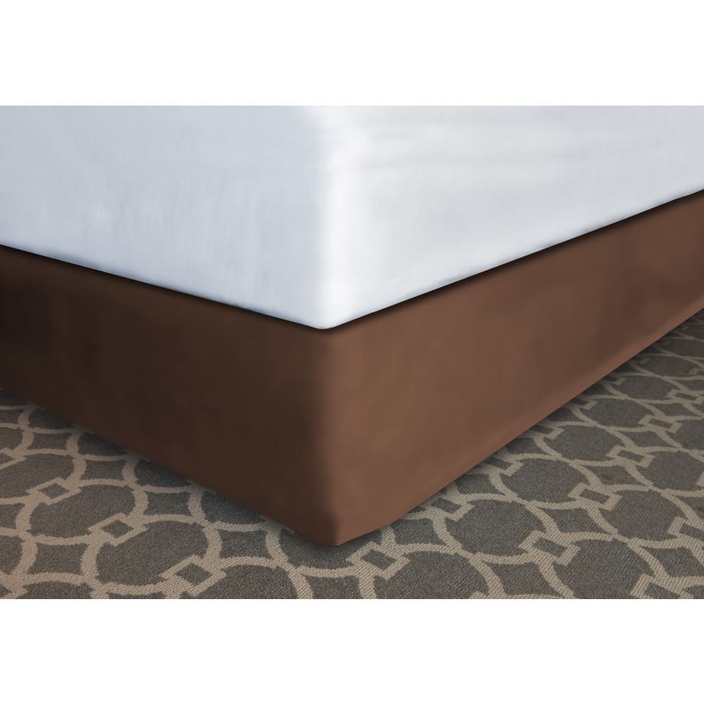 Mattress Safe, Inc. Designer Decor Collection Modern-Fit Bed Skirt, King, 12in, Shantung Espresso Brown, Total Qty 1 MPN:DBS-KG 12 SH EB
