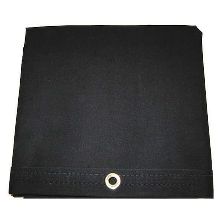 Heavy Duty Tarp, 7 ft 4 in x 9 ft 6 in, 20 Mil, Black, Polyester Coated Cotton Canvas MPN:IHT-04-0810