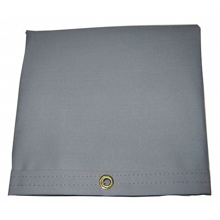 Heavy Duty Tarp, 4 ft x 3 ft 9 in, 20 Mil, Gray, Polyester Coated Cotton Canvas, Tear Resistant MPN:IHT-06-0404