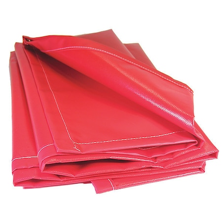 Heavy Duty Tarp, 2 ft 6 in x 20 ft, 20 Mil, Red, Vinyl, Flame Resistant, Tear Resistant MPN:SALR-02-0320