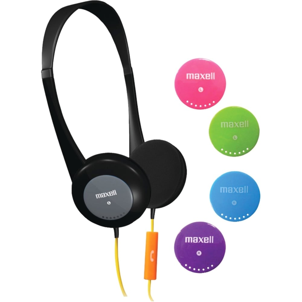 Maxell Action Kids Headphones With Mic - Stereo - Wired - Over-the-head - Binaural - Supra-aural - 4 ft Cable MPN:195004
