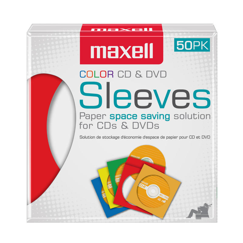 Maxell CD-401 Multi-Color CD & DVD Sleeve (Min Order Qty 17) MPN:190134