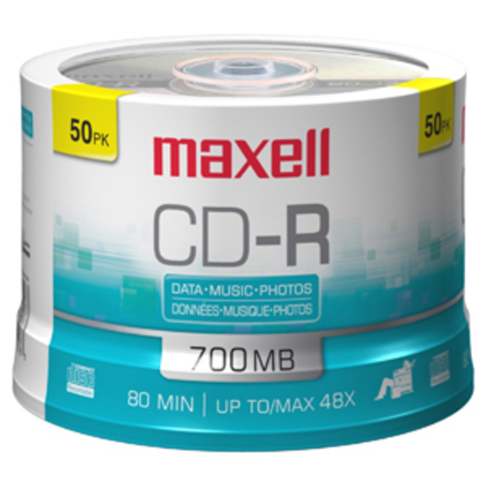 Maxell CD-R Music 32x 80-Minute 700MB Blank Discs, Orange, Pack Of 50 Discs MPN:625156