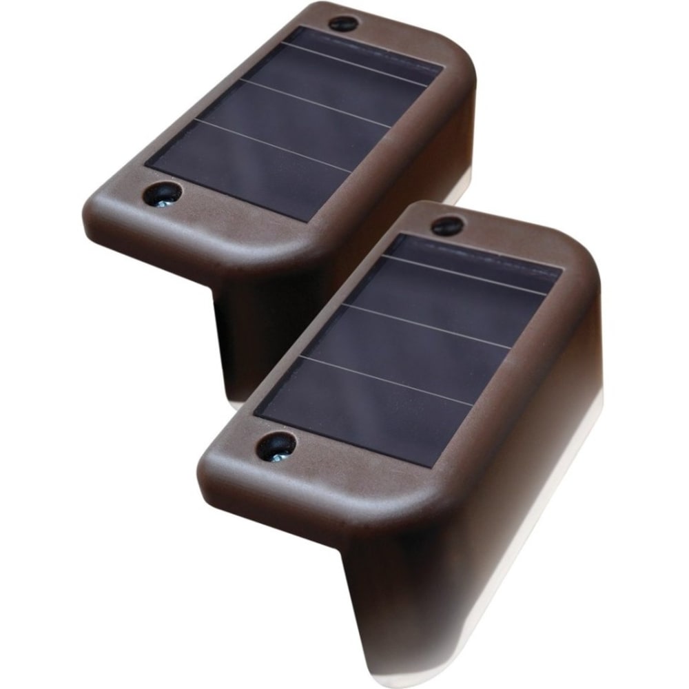 Maxsa Solar Deck Light, 4 pack, 1.2inH x 3.8inW, LED Bulb, Rechargeable Battery, Automatic, Weather Proof, Plastic MPN:47332