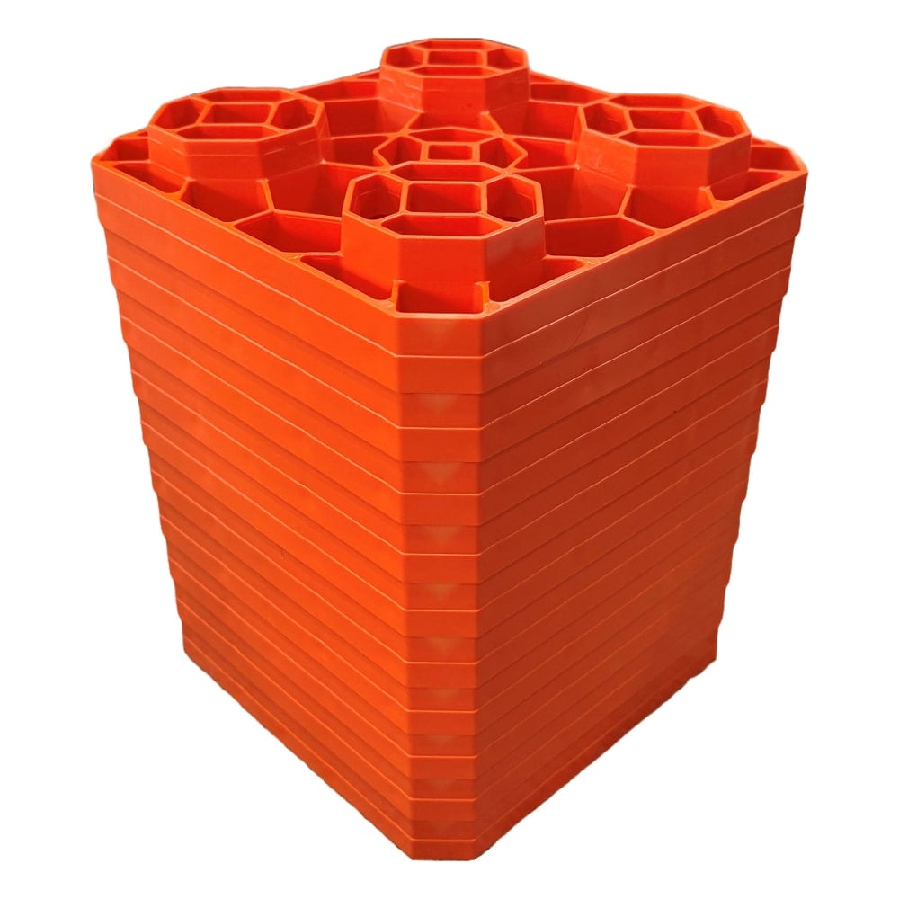 MAXSA Innovations RV Leveling Pads, 8-5/16inH x 8-5/16inW x 11inD, Orange, Set Of 10 Pads MPN:39345