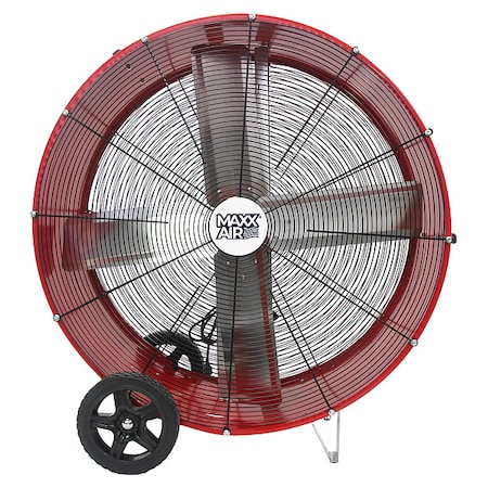Barrel Air Circulator Fan, 36 in Blade Dia, 120V, 7, 300/10, 200 cfm, Non-Oscillating MPN:BF36BD RED