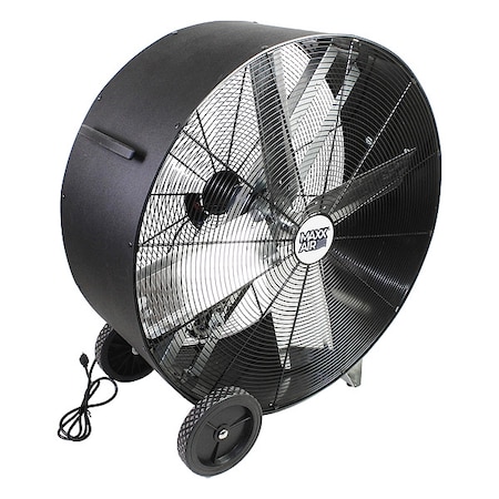 High Velocity Industrial Fan, Floor Mount, 36 in Blade Dia, 120V, 7, 300/10, 200 cfm, Non-Oscillating MPN:BF36BDPEBLK