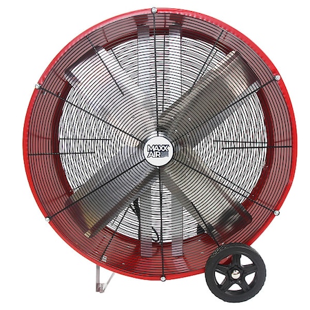 Barrel Air Circulator Fan, Mobile Mount, 36 in Blade Dia, 120V, 6, 300/9, 000 cfm, Non-Oscillating MPN:BF36DD RED