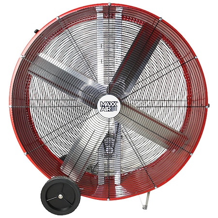 Barrel Air Circulator Fan, Mobile Mount, 42 in Blade Dia, 120V, 9, 500/13, 300 cfm, Non-Oscillating MPN:BF42BD RED