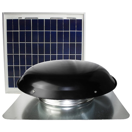 433 CFM Solar Powered Roof Mount Power Attic Ventilator with Panel in Black MPN:CXSOLRFBLKUPS