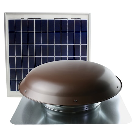 433 CFM Solar Powered Roof Mount Power Attic Ventilator with Panel in Brown MPN:CXSOLRFBRNUPS