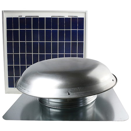 433 CFM Solar Powered Roof Mount Power Attic Ventilator with Panel in Mill MPN:CXSOLRFMILUPS
