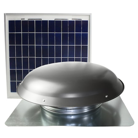 433 CFM Solar Powered Roof Mount Power Attic Ventilator with Panel in Weathered Gray MPN:CXSOLRWGUPS