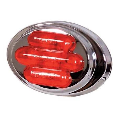 Clearance Light, LED, Red, Surface, Oval, 3 L MPN:3JYC3