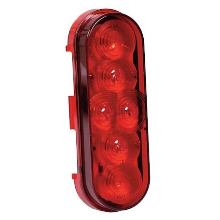Stop/Tail/Turn Light, 6LED, 6x3In, Oval, Red MPN:M63346R