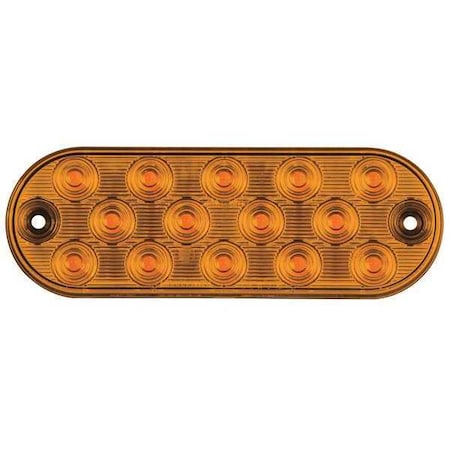 LED Warning Light, Oval Thin, Amber, 6