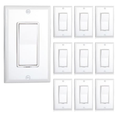 3 Way Decorative Wall Switch On/Of Wall Plates, Number of Gangs: 1 White MPN:MEW-S1003W-10