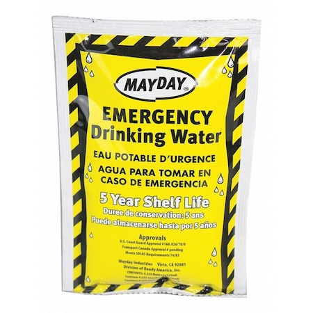 Emergency Drinking Water Pouch, 4.22 oz, PK100 MPN:73011