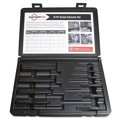 10 Piece Screw Extractorset w/ Case MPN:37345