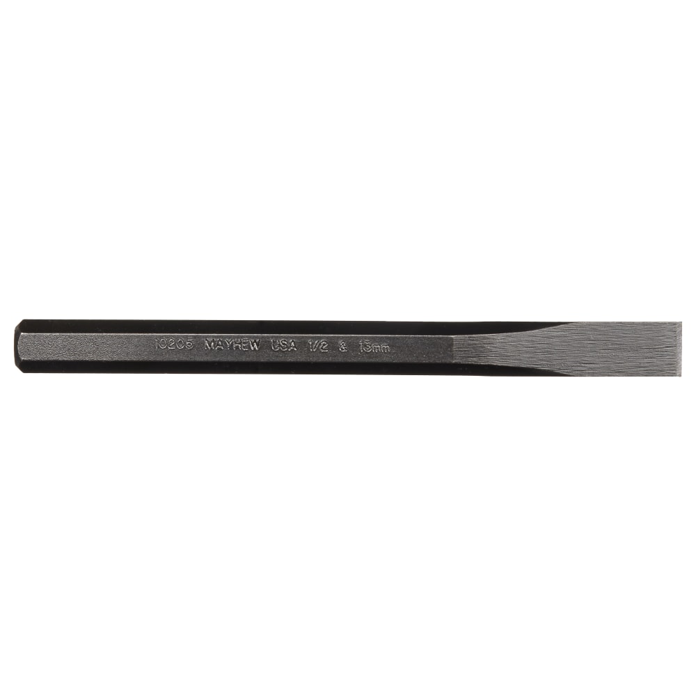 Mayhew Tools Cold Chisels, 6 in Long, 1/2 in Cut, Black Oxide, 12 per box MPN:479-10205