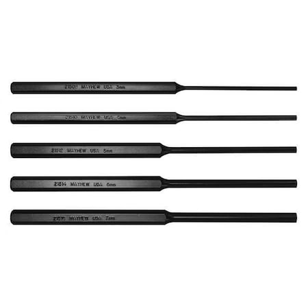 Pin Punch Set, 5-Piece, Steel MPN:62082