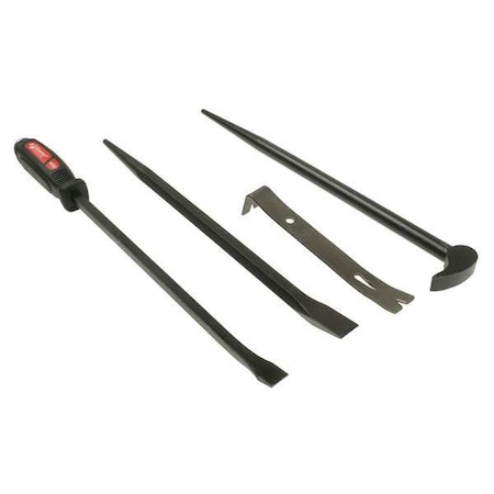 Pry Bar Set, Pieces 4, Steel, 20-1/4 In. L MPN:76295
