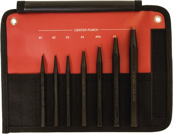Center Punch Set: 7 Pc, 0.0625 to 0.25