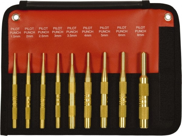 Pin Punch Set: 9 Pc, 1.5 to 10 mm MPN:61388