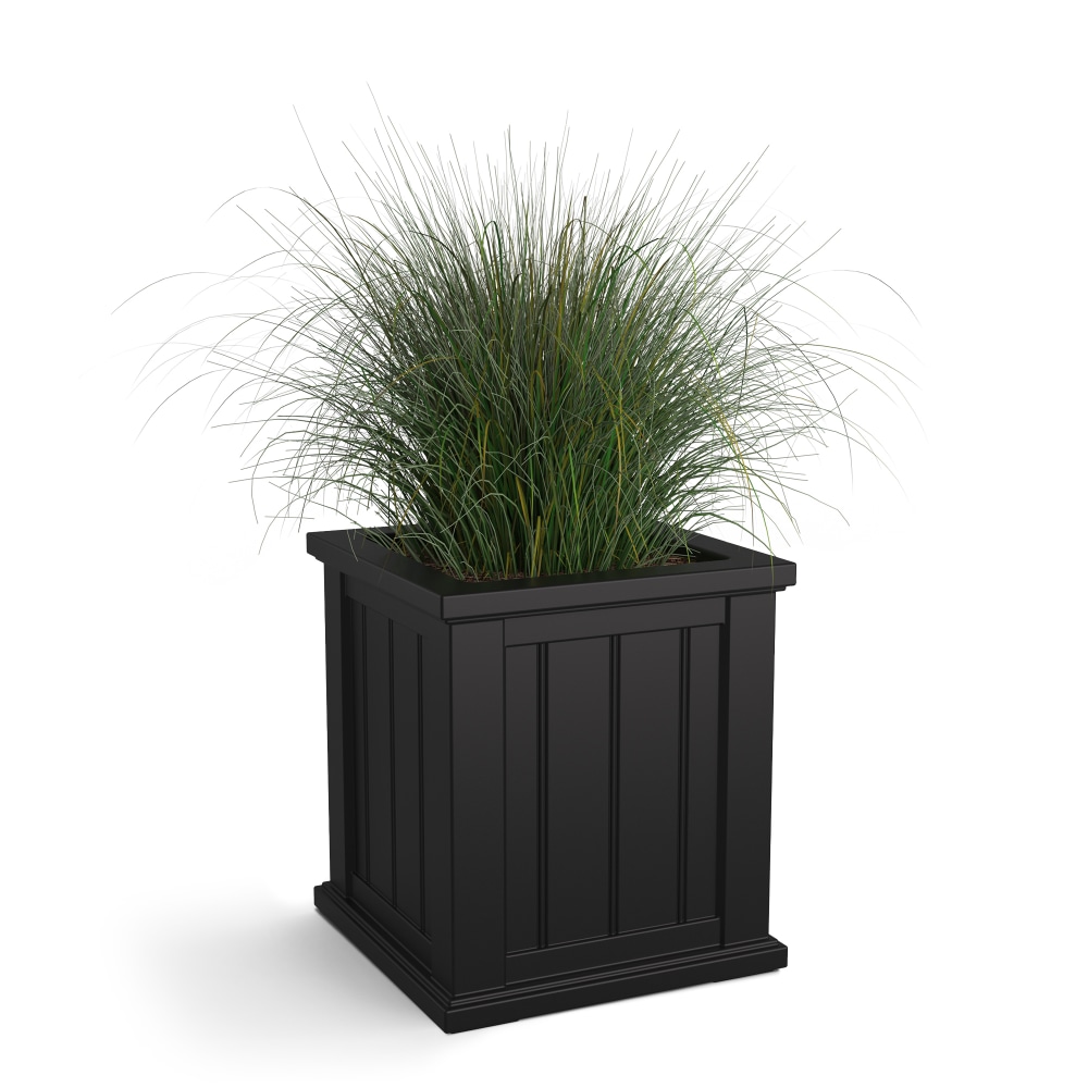 Mayne Cape Cod Square Planter, 18inH, Black MPN:4837-B