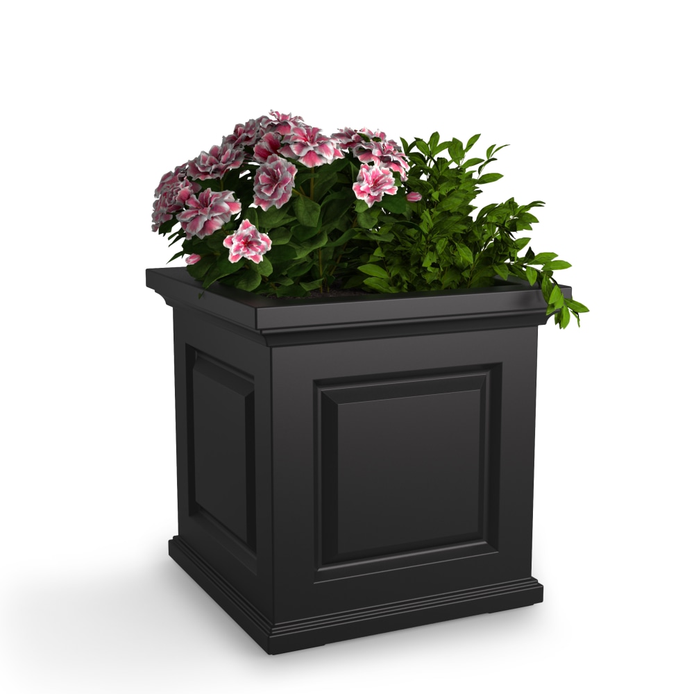 Mayne Nantucket Square Planter, 20inH, Black MPN:4846-B