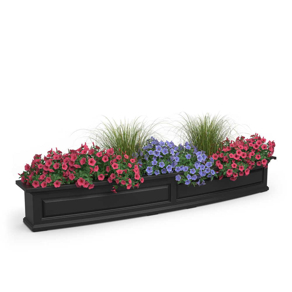Mayne Nantucket Window Box Planter, 6ft, Black MPN:4848-B