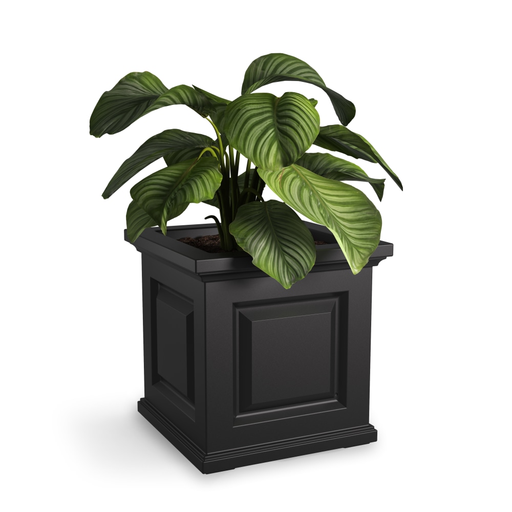 Mayne Nantucket Square Planter, 16inH, Black MPN:5865-B