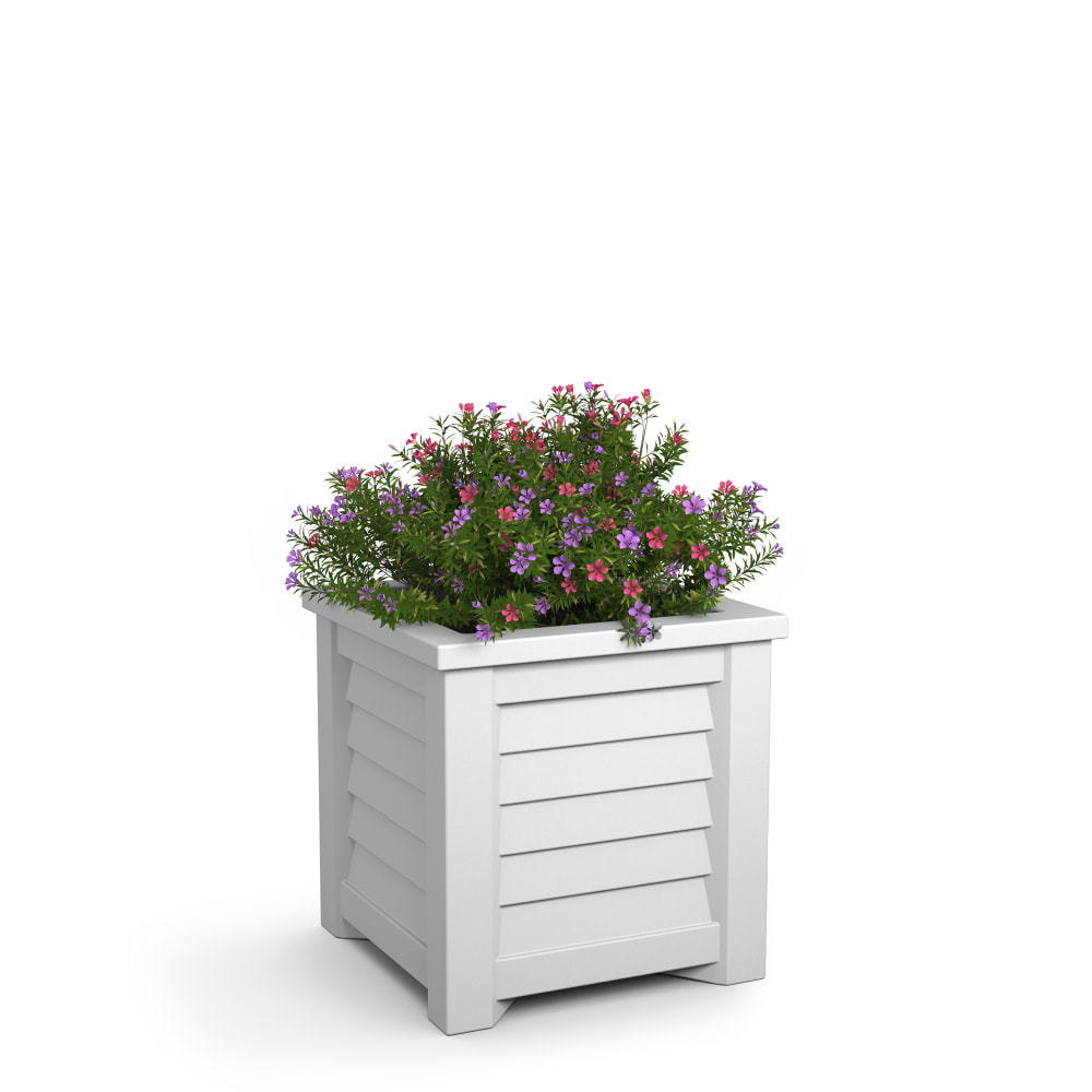 Mayne Lakeland Square Planter, 20inH, White, 5866W MPN:5866-W