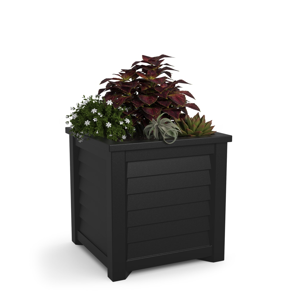 Mayne Lakeland Square Planter, 20inH, Black MPN:5867-B