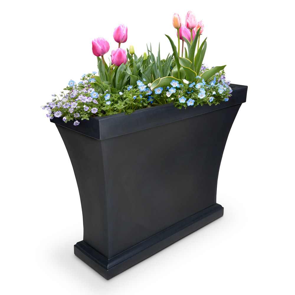 Mayne Bordeaux Trough Planter, 32inH, Black MPN:8890-B