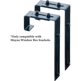 Mayne® Adjustable Deck Rail Brackets Black (Pack of 2) 3832