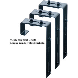 Mayne® Adjustable Deck Rail Brackets Black (Pack of 3) 3833
