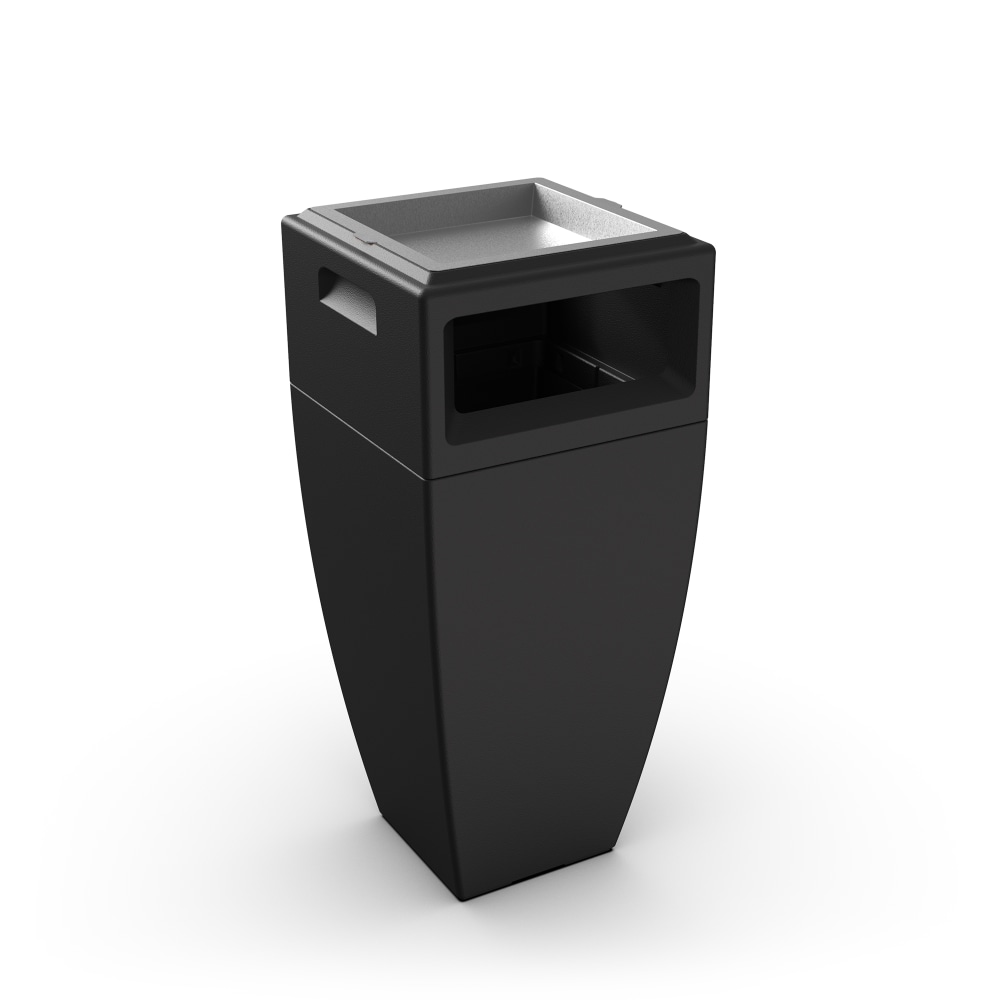 Mayne Kobi Polyethylene Waste Bin With Ashtray, 24 Gallon, Black MPN:8842-B
