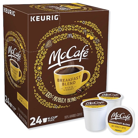 Coffee, Breakfast Blend, Pod, Caffeinated, Ground, 8.3 oz, 24 PK MPN:7468