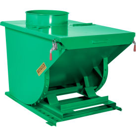 Wright® Light Duty Steel Dust Collection Hopper 1 Cu. Yd. 4000 lb. Capacity Green 10055-GRN-10033DC