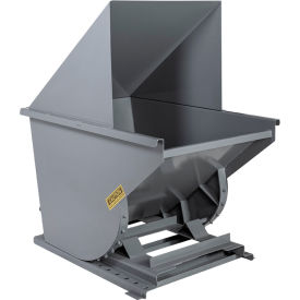 Wright® Light Duty Steel Hooded Self Dumping Hopper 1 Cu. Yd. 4000 lb. Capacity Gray 10055-GRY-10044H