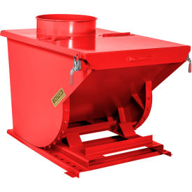 Wright® Light Duty Steel Dust Collection Hopper 1 Cu. Yd. 4000 lb. Capacity Red 10055-RED-10033DC