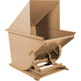 Wright® Light Duty Steel Hooded Self Dumping Hopper 1 Cu. Yd. 4000 lb. Capacity Tan 10055-TAN-10044H