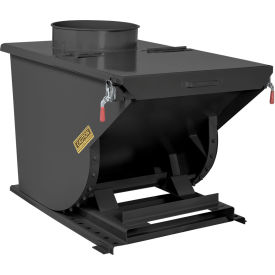 Wright® Medium Duty Steel Dust Collection Hopper 1 Cu. Yd. 5000 lb. Capacity Black 10077-BLK-10033DC