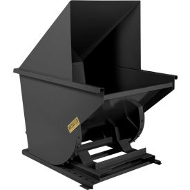 Wright® Medium Duty Steel Hooded Self Dumping Hopper 1 Cu. Yd. 5000 lb. Capacity Black 10077-BLK-10044H
