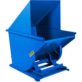 Wright® Medium Duty Steel Hooded Self Dumping Hopper 1 Cu. Yd. 5000 lb. Capacity Blue 10077-BLU-10044H