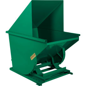 Wright® Medium Duty Steel Hooded Self Dumping Hopper 1 Cu. Yd. 5000 lb. Capacity Rain Forest 10077-RNFT-10044H