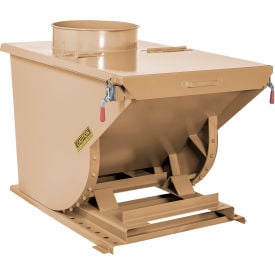 Wright® Medium Duty Steel Dust Collection Hopper 1 Cu. Yd. 5000 lb. Capacity Tan 10077-TAN-10033DC