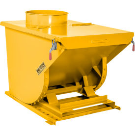 Wright® Medium Duty Steel Dust Collection Hopper 1 Cu. Yd. 5000 lb. Capacity Yellow 10077-YEL-10033DC